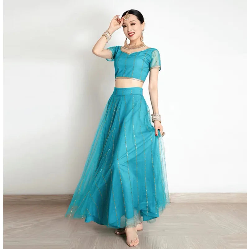 Traditional Indian Clothing Pakistani Sari Women's Elegant Dress Party Cosplay Dance Dress Stage Dress - Velora