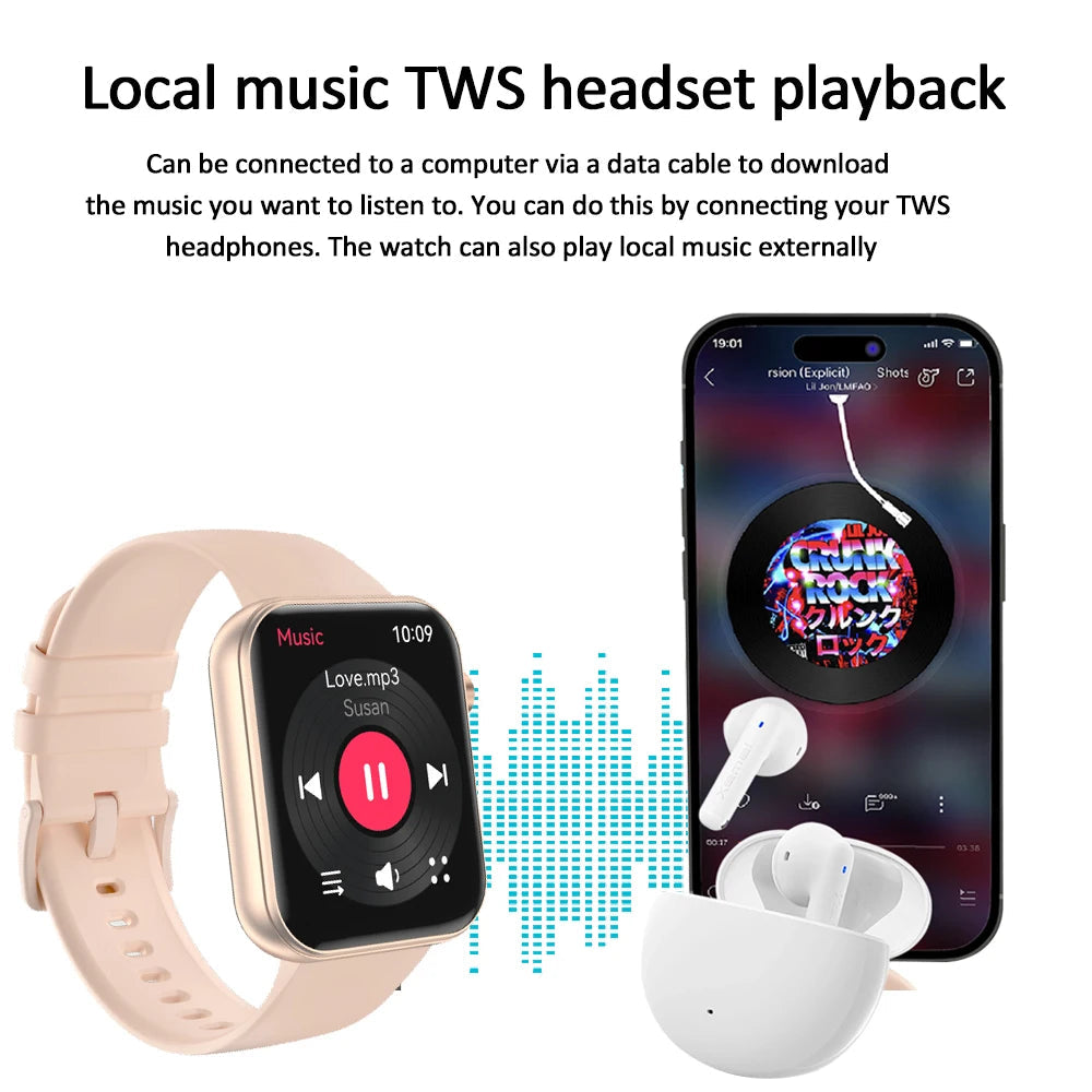 2025 New Smart Watch Men Women Camera Take Photos Record Video Health Monitor Sports Fitness Waterproof BT Call Smartwatch - Velora