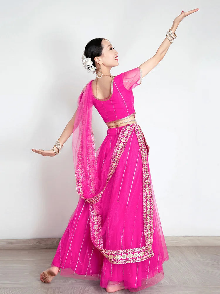 Traditional Indian Clothing Pakistani Sari Women's Elegant Dress Party Cosplay Dance Dress Stage Dress - Velora
