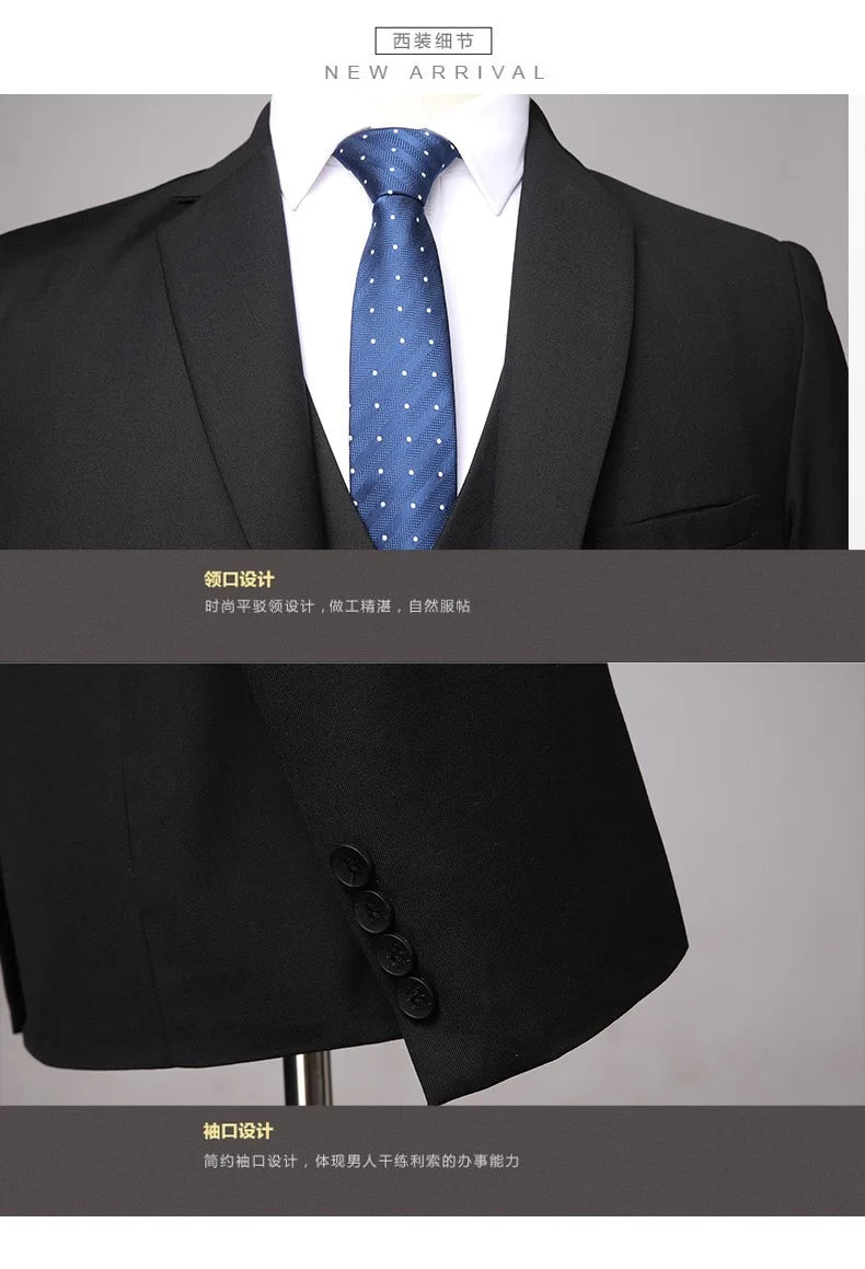 2025 Wedding Groom Suit for Men/Slim Fit 2-Piece(Blazer+pants)Breathable Groom Attire(Free Tie)Best Man, Party, Prom Ropa Hombre - Velora