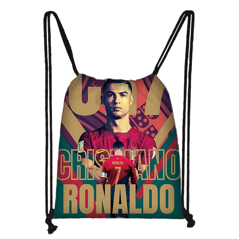 Child Printed Drawstring for Football Star R-RonaldoS CR7 Shopping Bag Men Women Football Sports Gym Storage Yoga Backpack - Velora