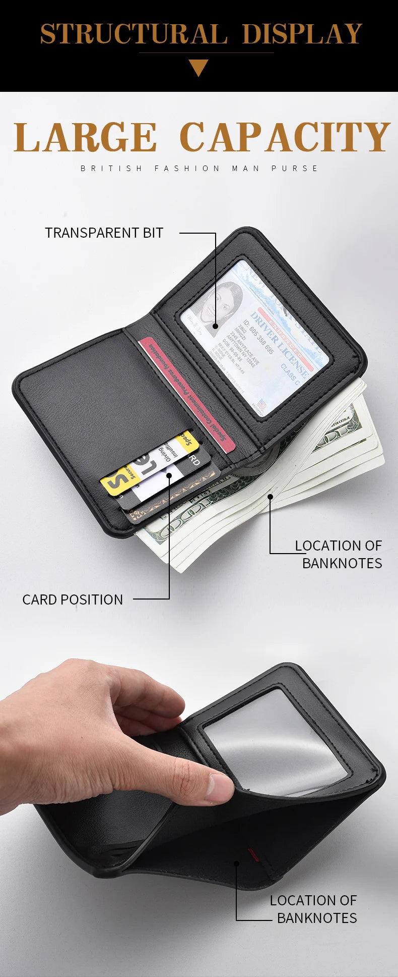 1Pc New Ultra-thin Mini Soft PU Leather Credit Card Wallet Holder Short Vertical High Quality Men's Wallet - Velora