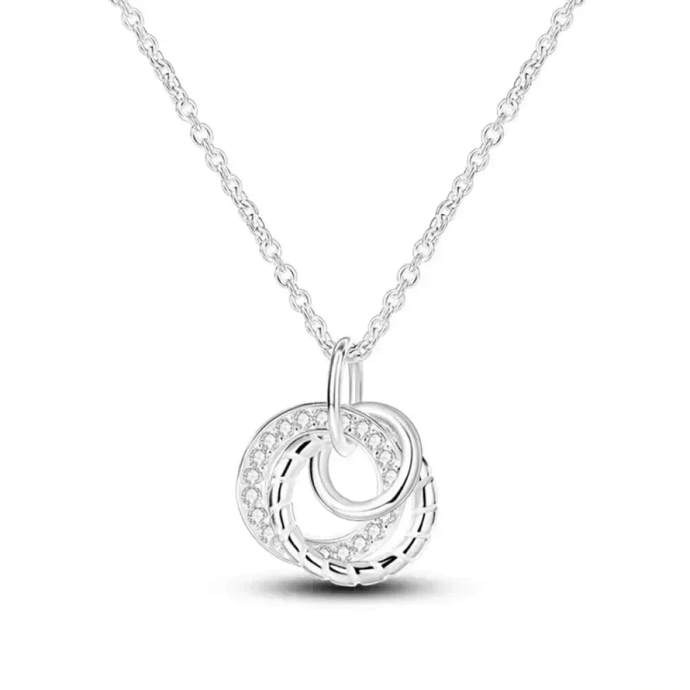 Radiate Timeless Elegance: Round CZ Pendant Necklace (925 Sterling Silver) - Velora
