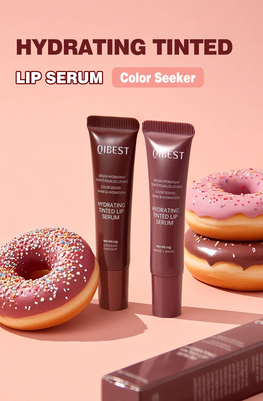 New Nude Red Bean Clear Water Gloss Glass Lip Gloss Moisturizing Chocolate Mirror Gloss Plumping Lip Tint Lip Cream Makeup 12g - Velora