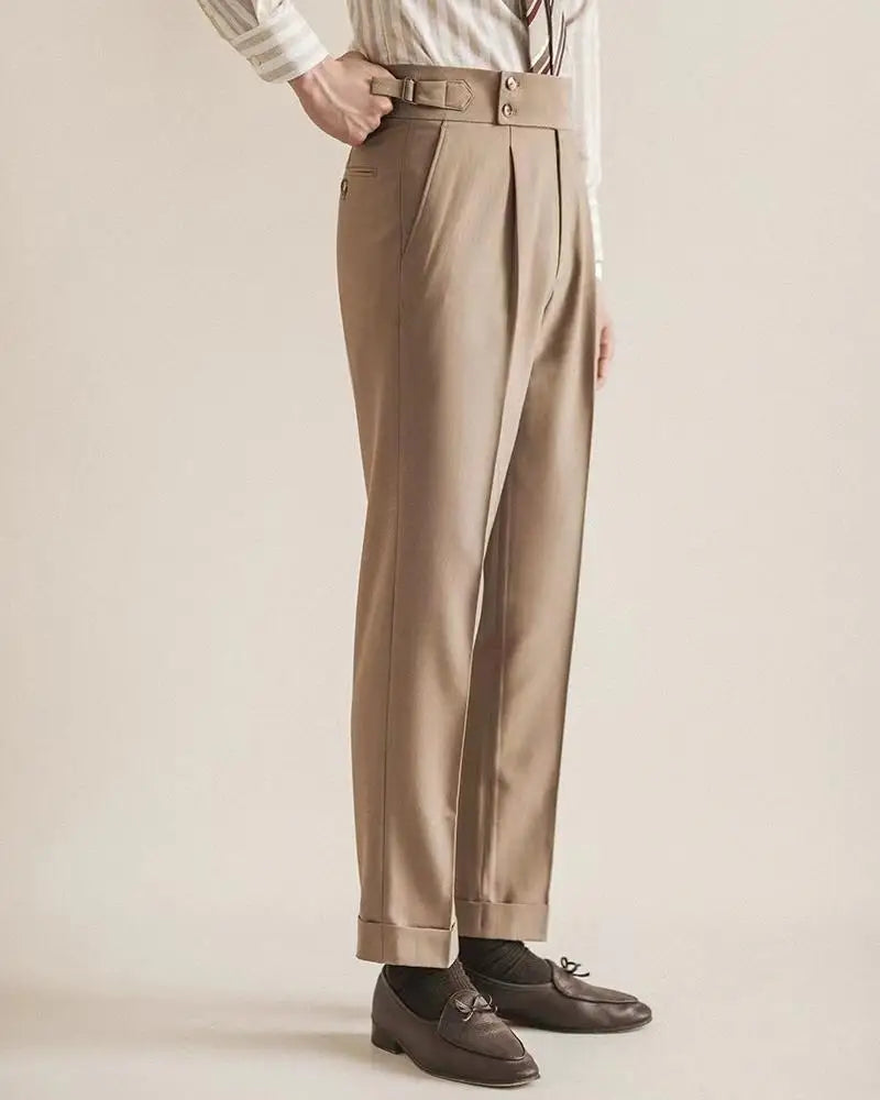 Suit Trousers for Men Pocket British Style Slim Fit Man Suits Pants Fashion Clothing Up Thin Casual Stylish Elegant Summer 2025 Velora
