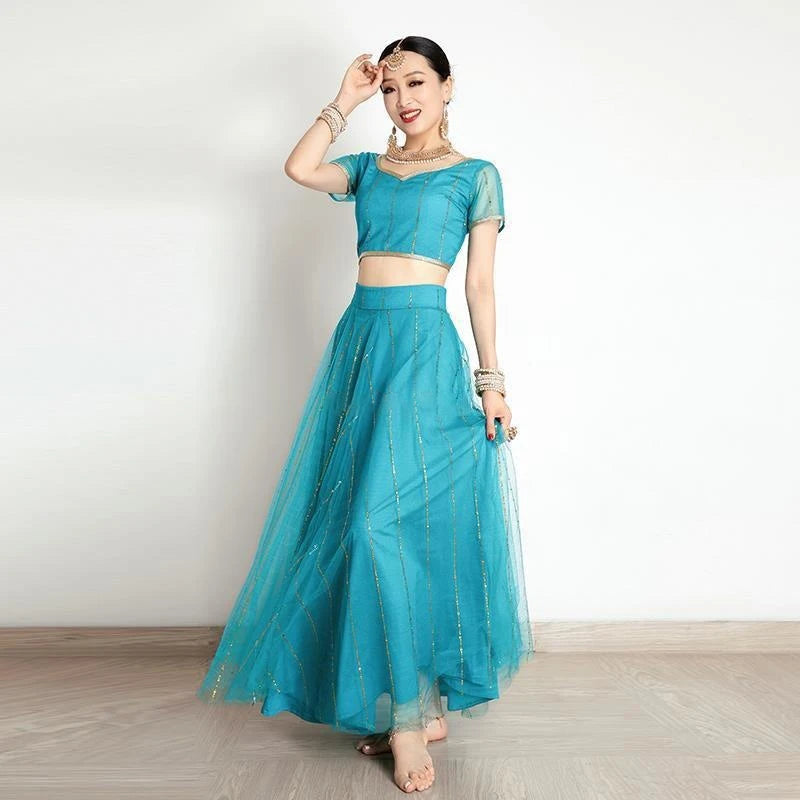 Traditional Indian Clothing Pakistani Sari Women's Elegant Dress Party Cosplay Dance Dress Stage Dress - Velora