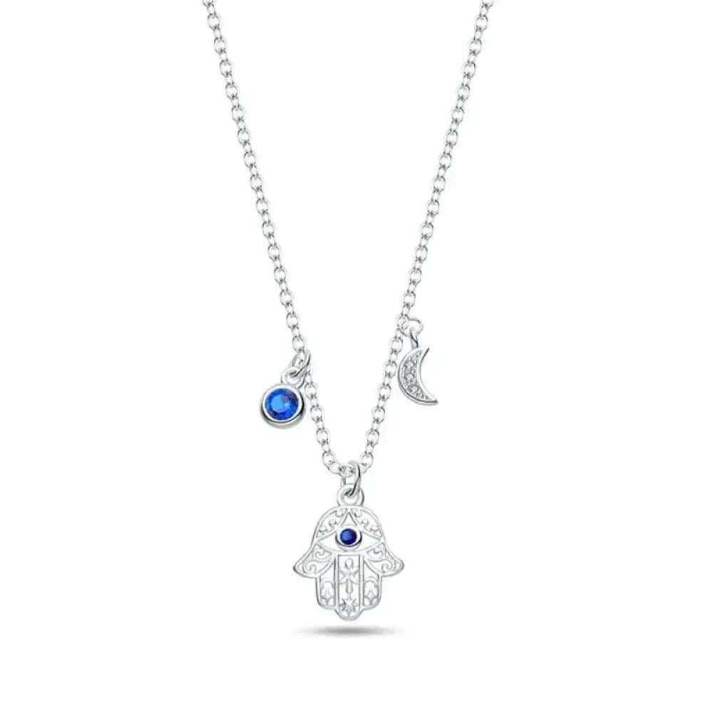 Radiate Timeless Elegance: Round CZ Pendant Necklace (925 Sterling Silver) - Velora