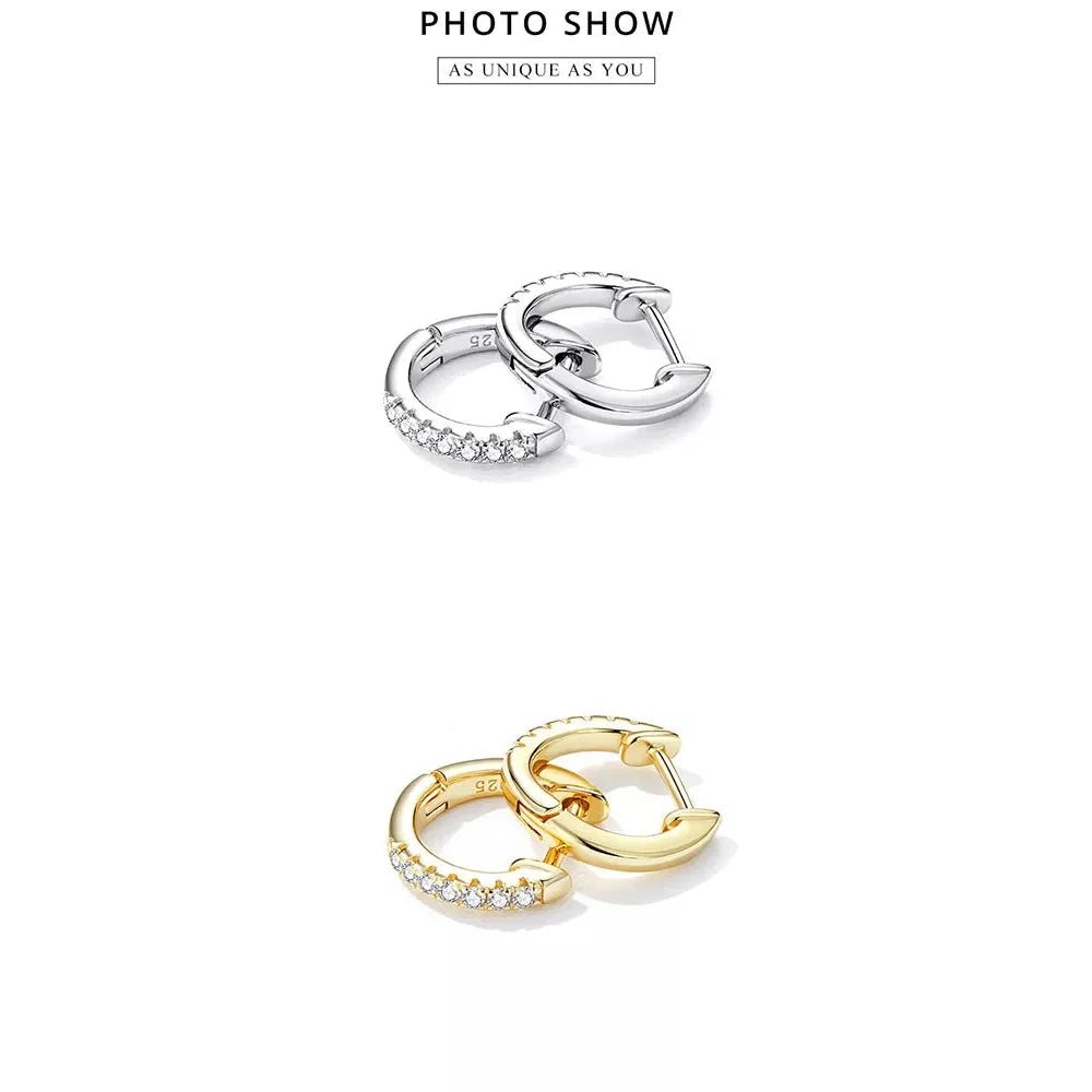 14K Gold Plated 925 Sterling Silver Cubic Zirconia Cuff Earrings - Trendy and Chic - Velora