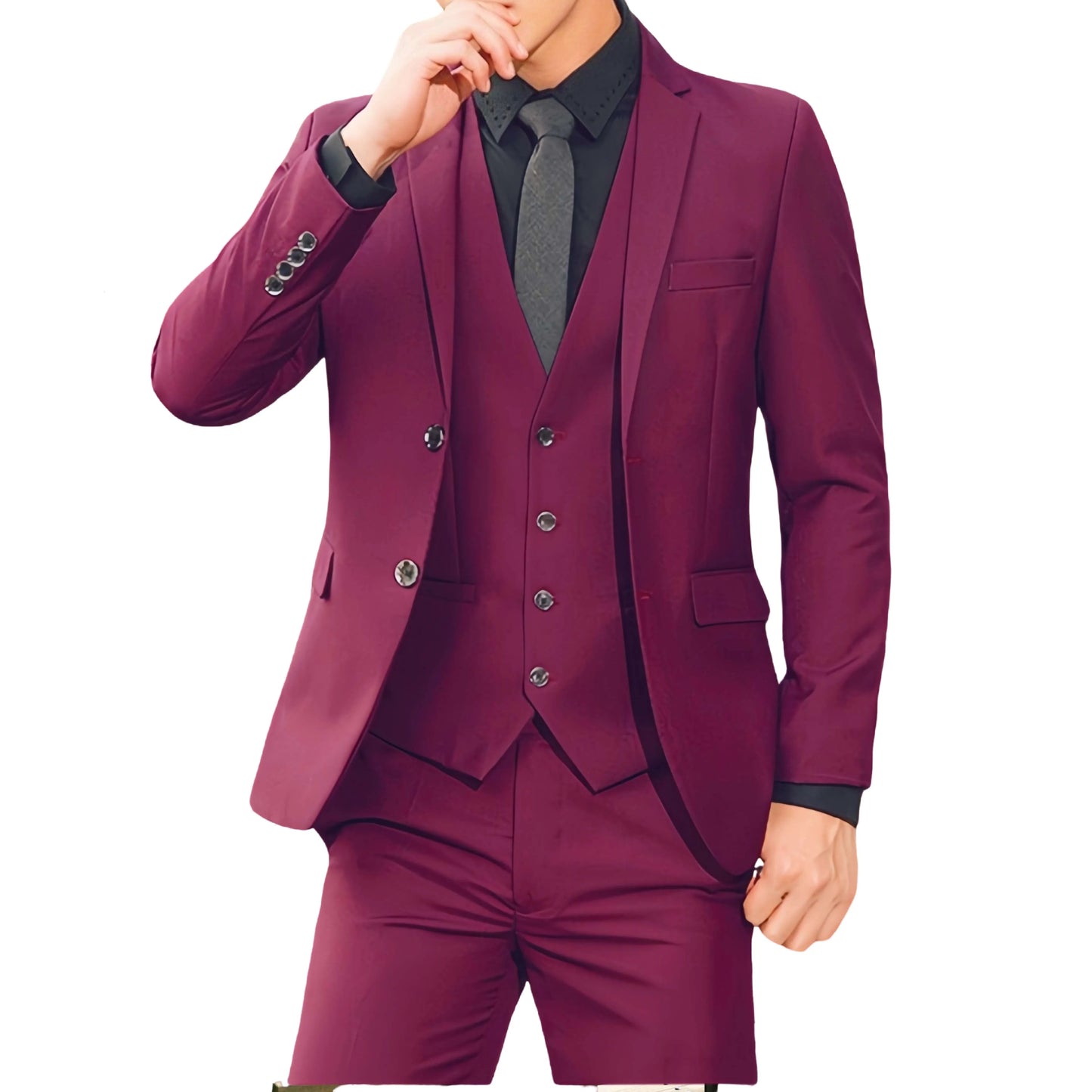 2025 Wedding Groom Suit for Men/Slim Fit 2-Piece(Blazer+pants)Breathable Groom Attire(Free Tie)Best Man, Party, Prom Ropa Hombre - Velora