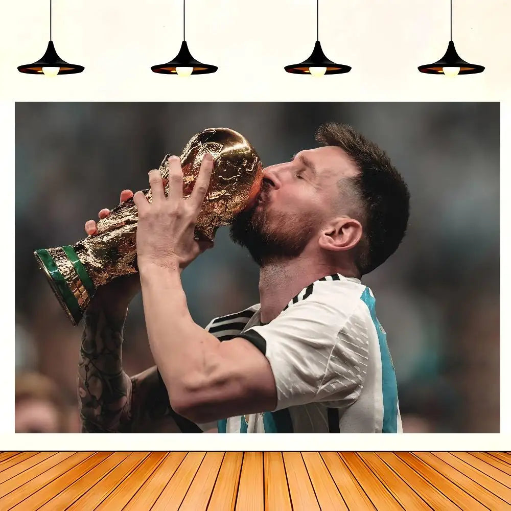 Soccer M-Messi Character Birthday Party Backdrop For Photography Background Birthday Decor Velora