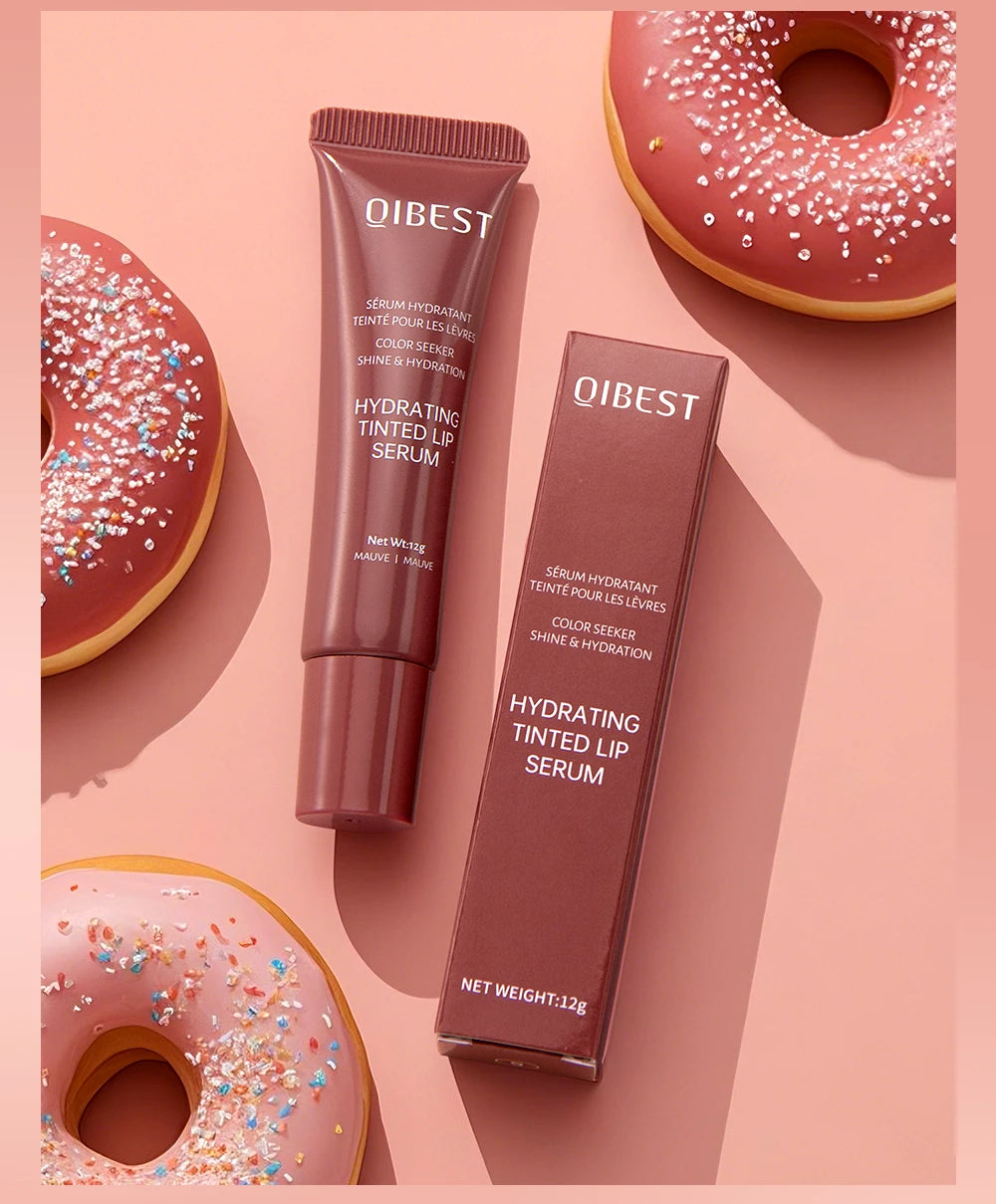 Nude Brown Plumping Lip Gloss Moisturising Colored Lip Oil Transparent Fullness Lips Tint Soft Tube Make Up Beauty Lips Care 12g - Velora