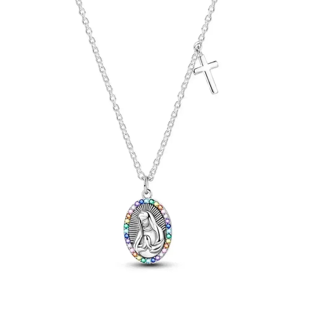 Radiate Timeless Elegance: Round CZ Pendant Necklace (925 Sterling Silver) - Velora
