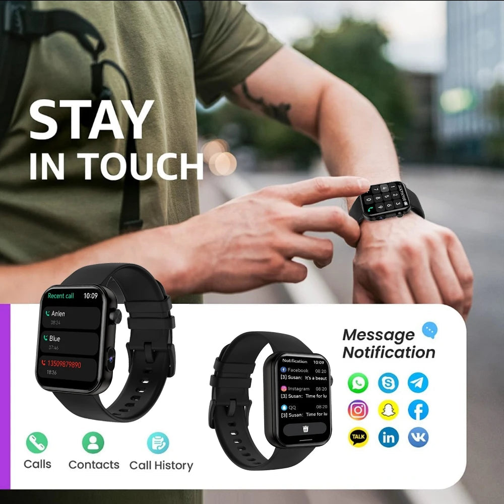 2025 New Smart Watch Men Women Camera Take Photos Record Video Health Monitor Sports Fitness Waterproof BT Call Smartwatch - Velora