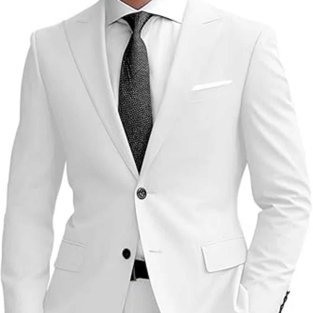 Men's suit - 3-piece tailored men's tuxedo suitable for parties weddings balls and business 2-piece solid-color suit jacket Velora