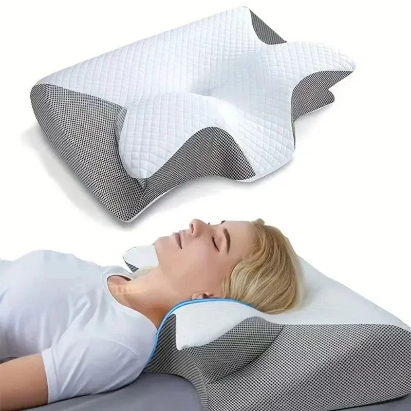 1pc Memory Foam Cervical Pillow Fast Rebound Memory Sleeping Pillows 2in1 Ergonomic Orthopedic Pillow for Neck Pain Neck Pillow Velora