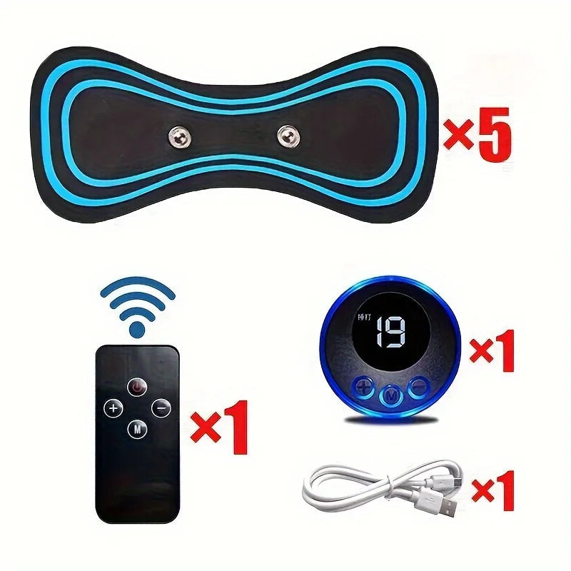 Muscle Electric Massager 2/3/4 Pcs EMS Neck Massage Machine 8 Modes 19 Levels of Strength Vibrater Instrument Treatment - Velora