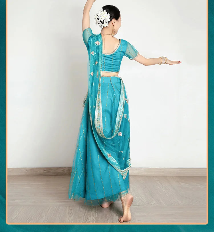 Traditional Indian Clothing Pakistani Sari Women's Elegant Dress Party Cosplay Dance Dress Stage Dress - Velora