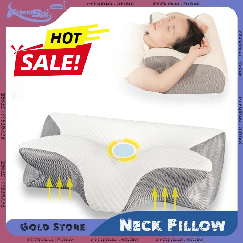1PC Butterfly Memory Neck Pillow Slow Rebound Comfortable Sleep Memory Foam Pillow 2 in 1 Ergonomic Contour Pillows Home Supply Velora