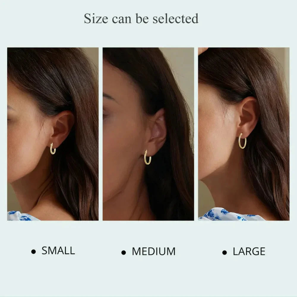14K White Gold-Plated 925 Sterling Silver Hoop Earrings - Stylish And Hypoallergenic Jewelry For Women - Velora