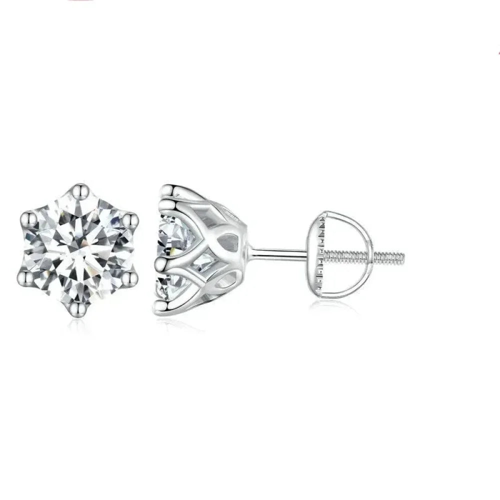 Radiant Moissanite Stud Earrings | D Color Round Cut 925 Silver, Gold Plated Itz Luxury
