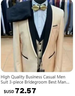 2025 Wedding Groom Suit for Men/Slim Fit 2-Piece(Blazer+pants)Breathable Groom Attire(Free Tie)Best Man, Party, Prom Ropa Hombre - Velora