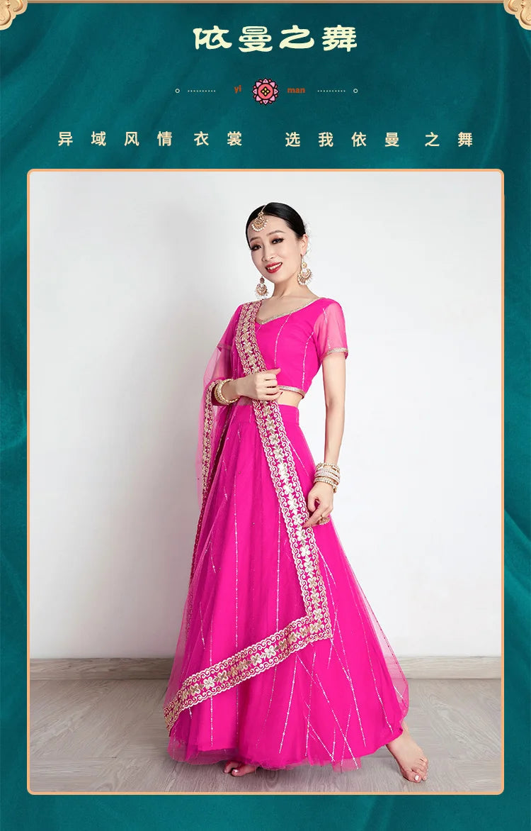 Traditional Indian Clothing Pakistani Sari Women's Elegant Dress Party Cosplay Dance Dress Stage Dress - Velora