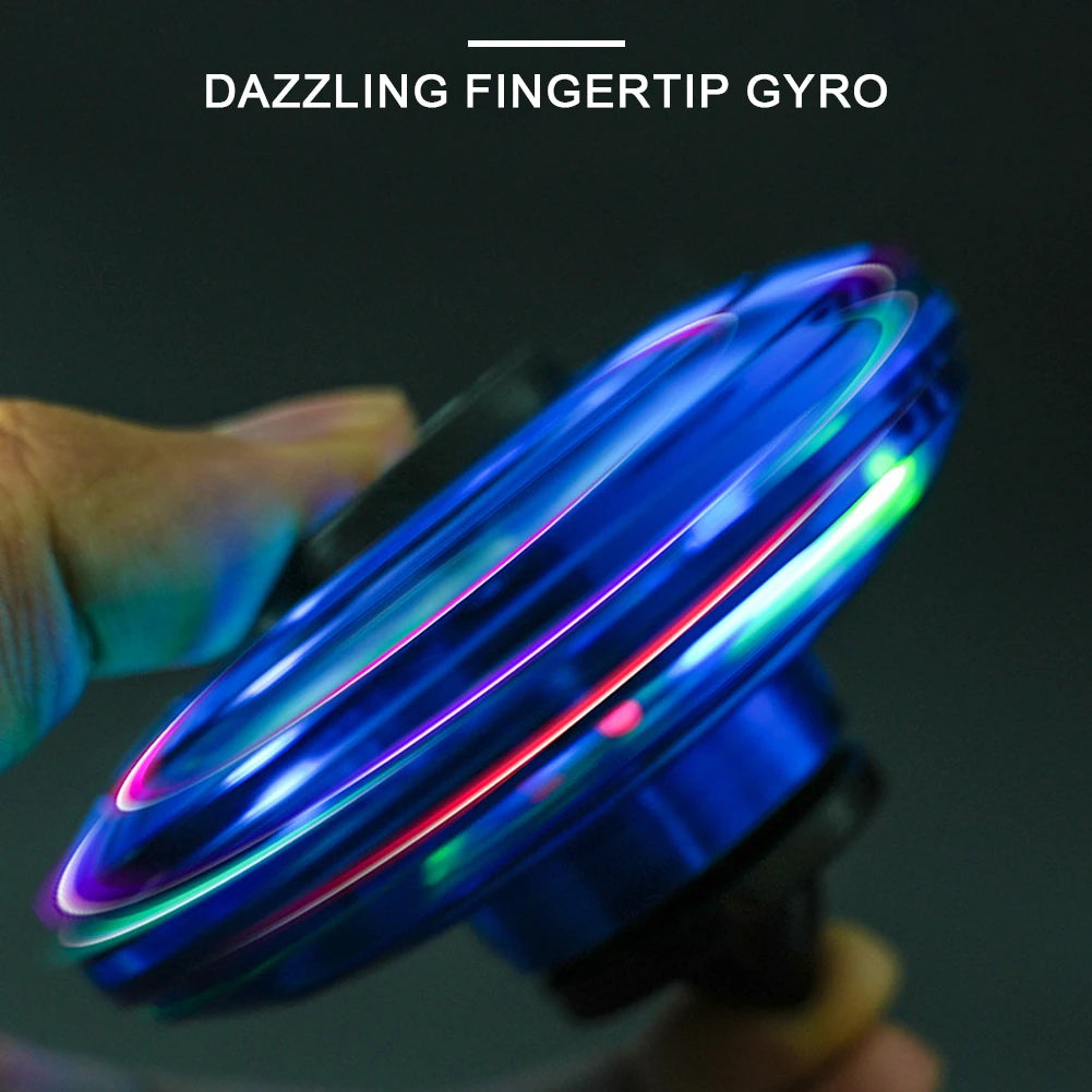 1-5PCS Fingertip Flying Gyro 360° Rotating Helicopter Spinner Toy 100mAh with LED Lights for Adult Kids Decompression Toy Velora