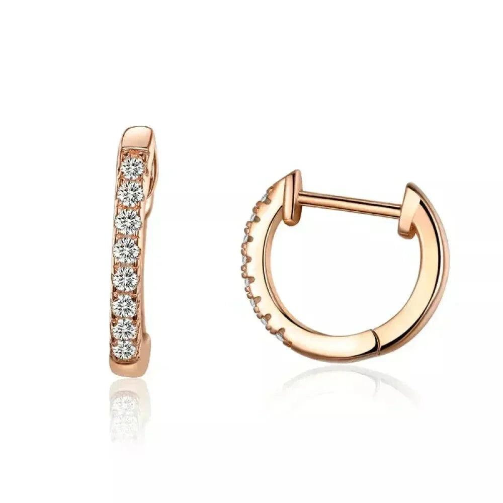 14K Gold Plated 925 Sterling Silver Cubic Zirconia Cuff Earrings - Trendy and Chic - Velora