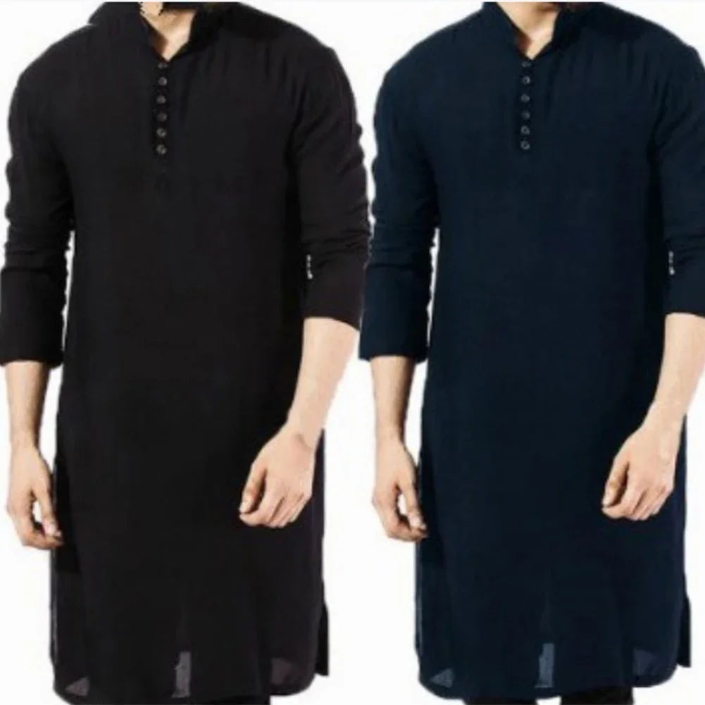 Mens Indian Traditional Kurta Shirt Long Sleeve Ethnic Kaftan Shirt Blouse Tunic Shirts Velora