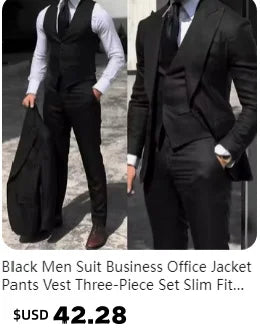 2025 Wedding Groom Suit for Men/Slim Fit 2-Piece(Blazer+pants)Breathable Groom Attire(Free Tie)Best Man, Party, Prom Ropa Hombre - Velora