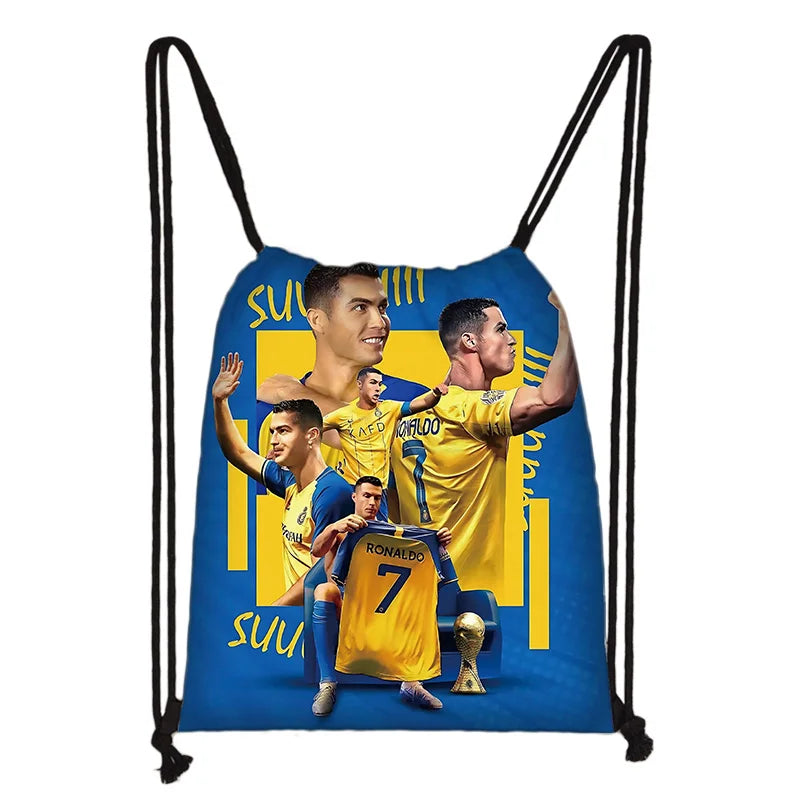 Child Printed Drawstring for Football Star R-RonaldoS CR7 Shopping Bag Men Women Football Sports Gym Storage Yoga Backpack - Velora