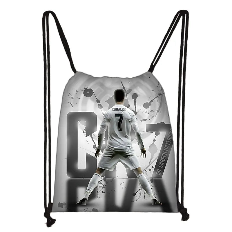Child Printed Drawstring for Football Star R-RonaldoS CR7 Shopping Bag Men Women Football Sports Gym Storage Yoga Backpack - Velora