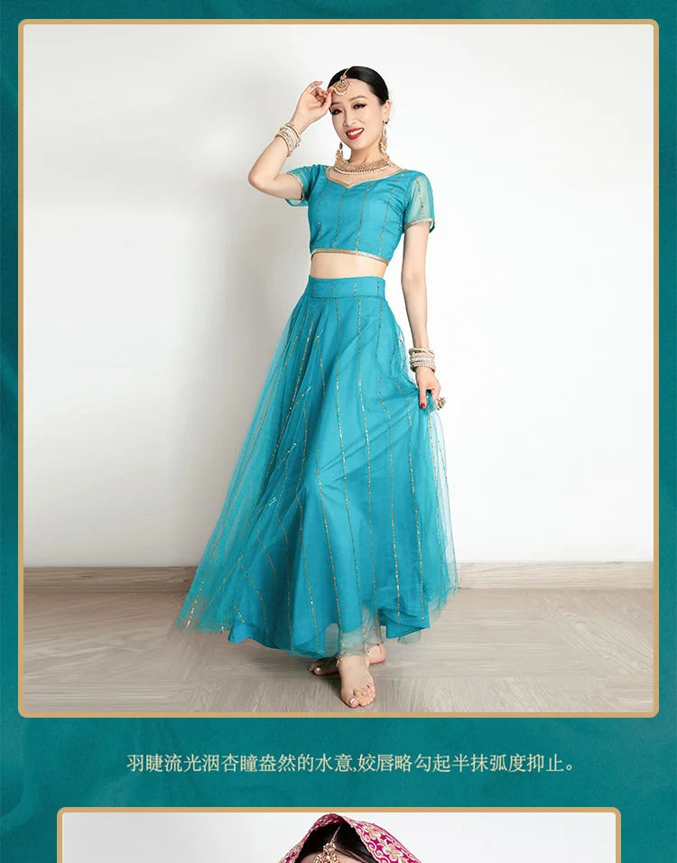 Traditional Indian Clothing Pakistani Sari Women's Elegant Dress Party Cosplay Dance Dress Stage Dress - Velora