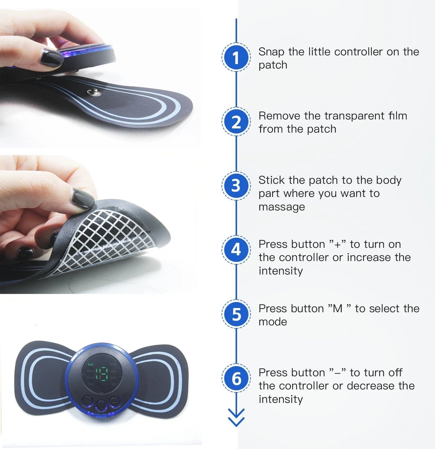 Portable Massage Foot Pad Massage Patch Massage Pen Cervical Neck and Back Full Body Massage Combination Set - Velora