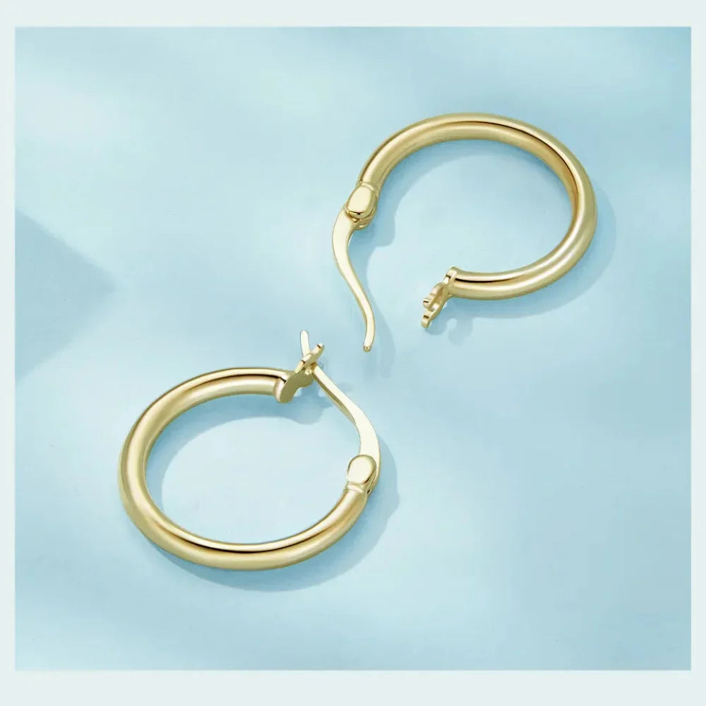 14K White Gold-Plated 925 Sterling Silver Hoop Earrings - Stylish And Hypoallergenic Jewelry For Women - Velora