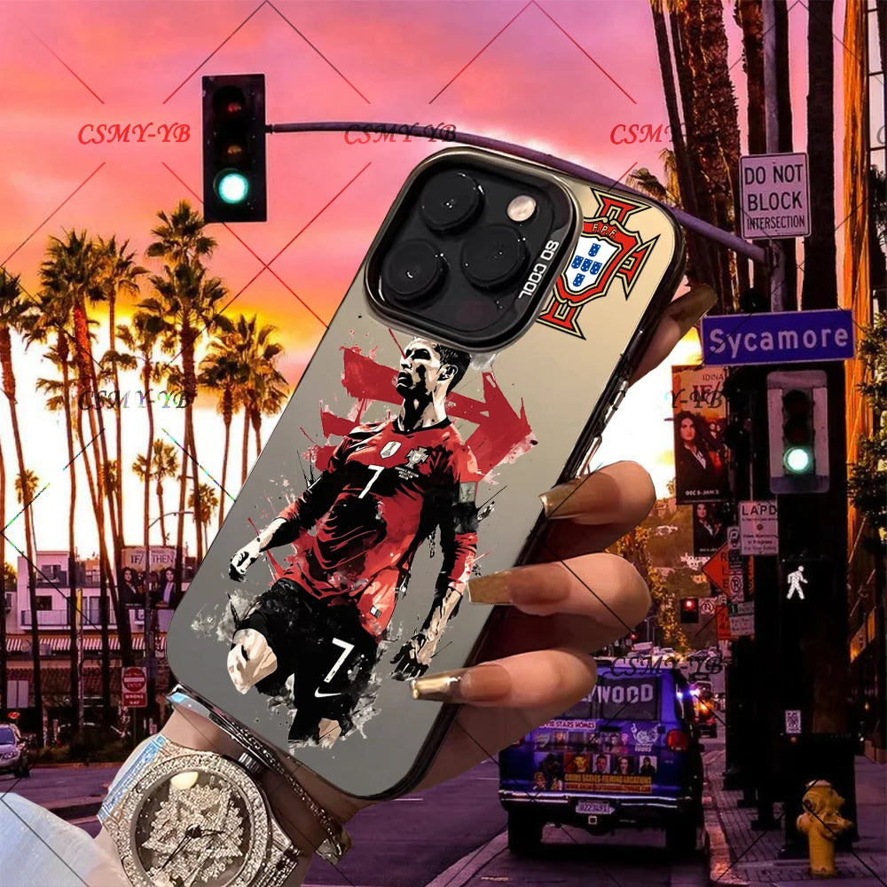 Ronaldo Portugal Kawaii Anime Tough Phone Cases For iPhone 16 15 14 13 12 11 X XR XS 7 8 Plus Pro Max iPhone13 Mini ProMax case Velora