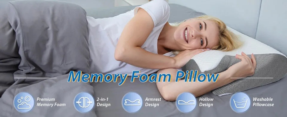 1pc Memory Foam Cervical Pillow Fast Rebound Memory Sleeping Pillows 2in1 Ergonomic Orthopedic Pillow for Neck Pain Neck Pillow Velora
