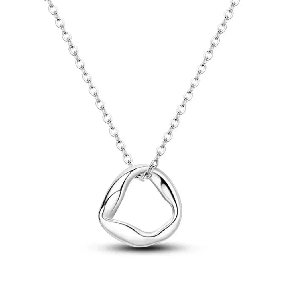 Radiate Timeless Elegance: Round CZ Pendant Necklace (925 Sterling Silver) - Velora