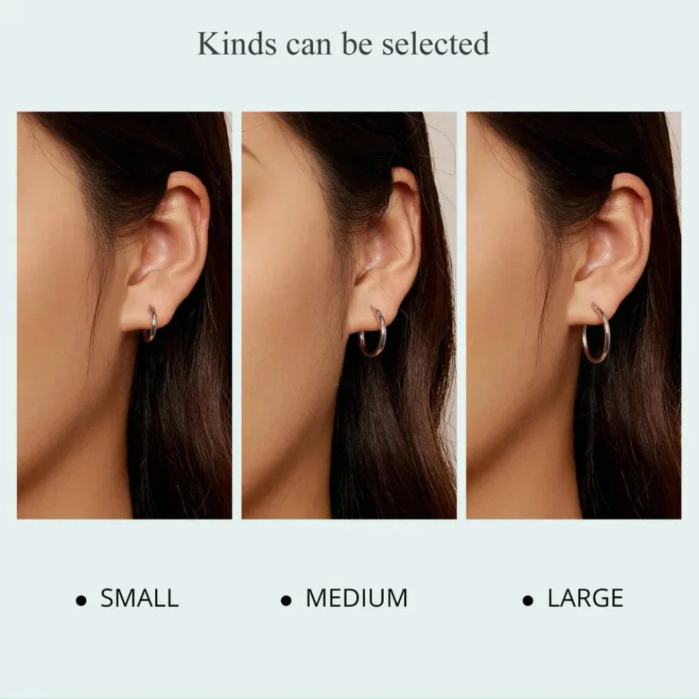 14K White Gold-Plated 925 Sterling Silver Hoop Earrings - Stylish And Hypoallergenic Jewelry For Women - Velora
