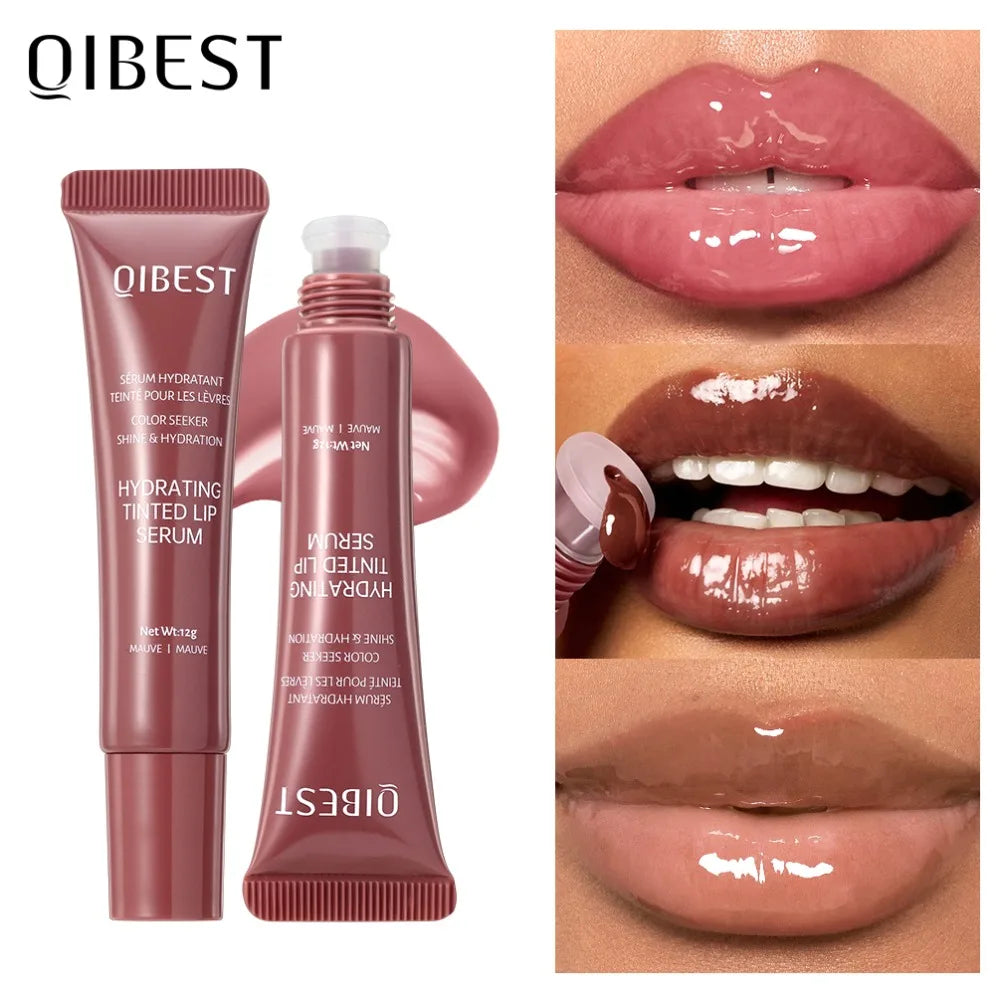 Nude Brown Plumping Lip Gloss Moisturising Colored Lip Serum Transparent Fullness Lips Tint Soft Tube Make Up Beauty Lips Care - Velora