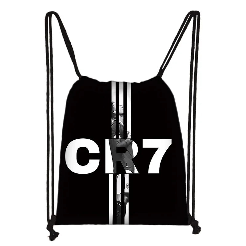 Child Printed Drawstring for Football Star R-RonaldoS CR7 Shopping Bag Men Women Football Sports Gym Storage Yoga Backpack - Velora