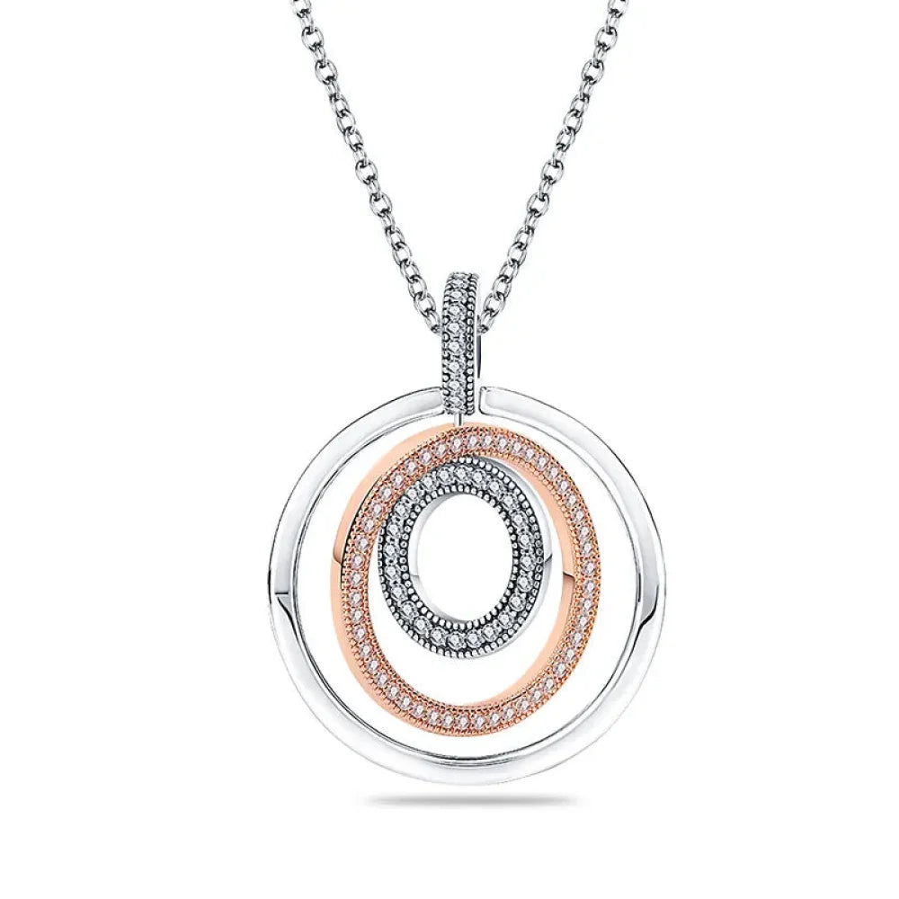 Radiate Timeless Elegance: Round CZ Pendant Necklace (925 Sterling Silver) - Velora