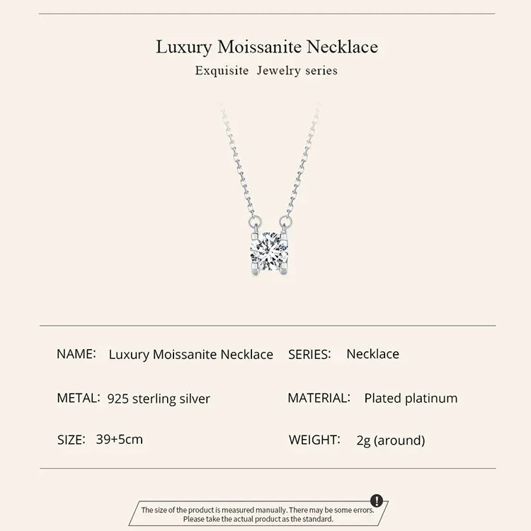 Radiant 1ct Moissanite Sterling Silver Pendant Necklace Itz Luxury