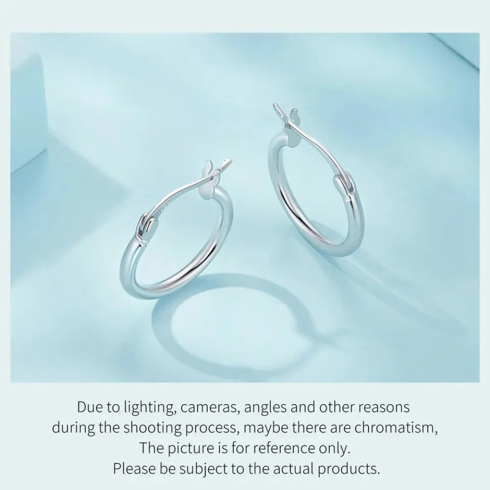 14K White Gold-Plated 925 Sterling Silver Hoop Earrings - Stylish And Hypoallergenic Jewelry For Women - Velora