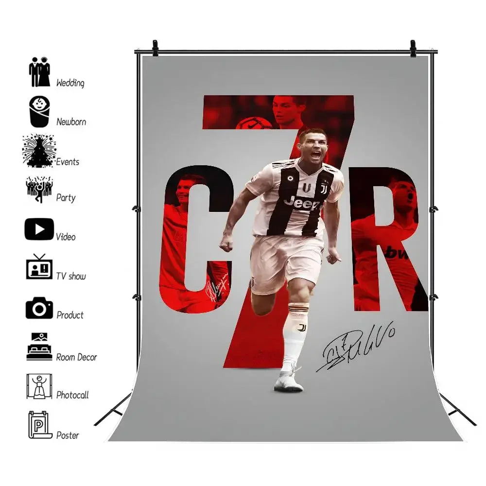 C-Cristiano R-Ronaldo Decoration Background Photography Party Bedroom Living Room Decoration Shooting Cloth Tapestry Flag - Velora