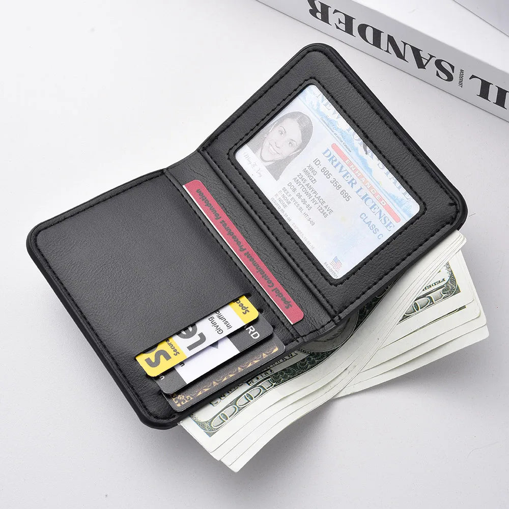 1Pc New Ultra-thin Mini Soft PU Leather Credit Card Wallet Holder Short Vertical High Quality Men's Wallet - Velora