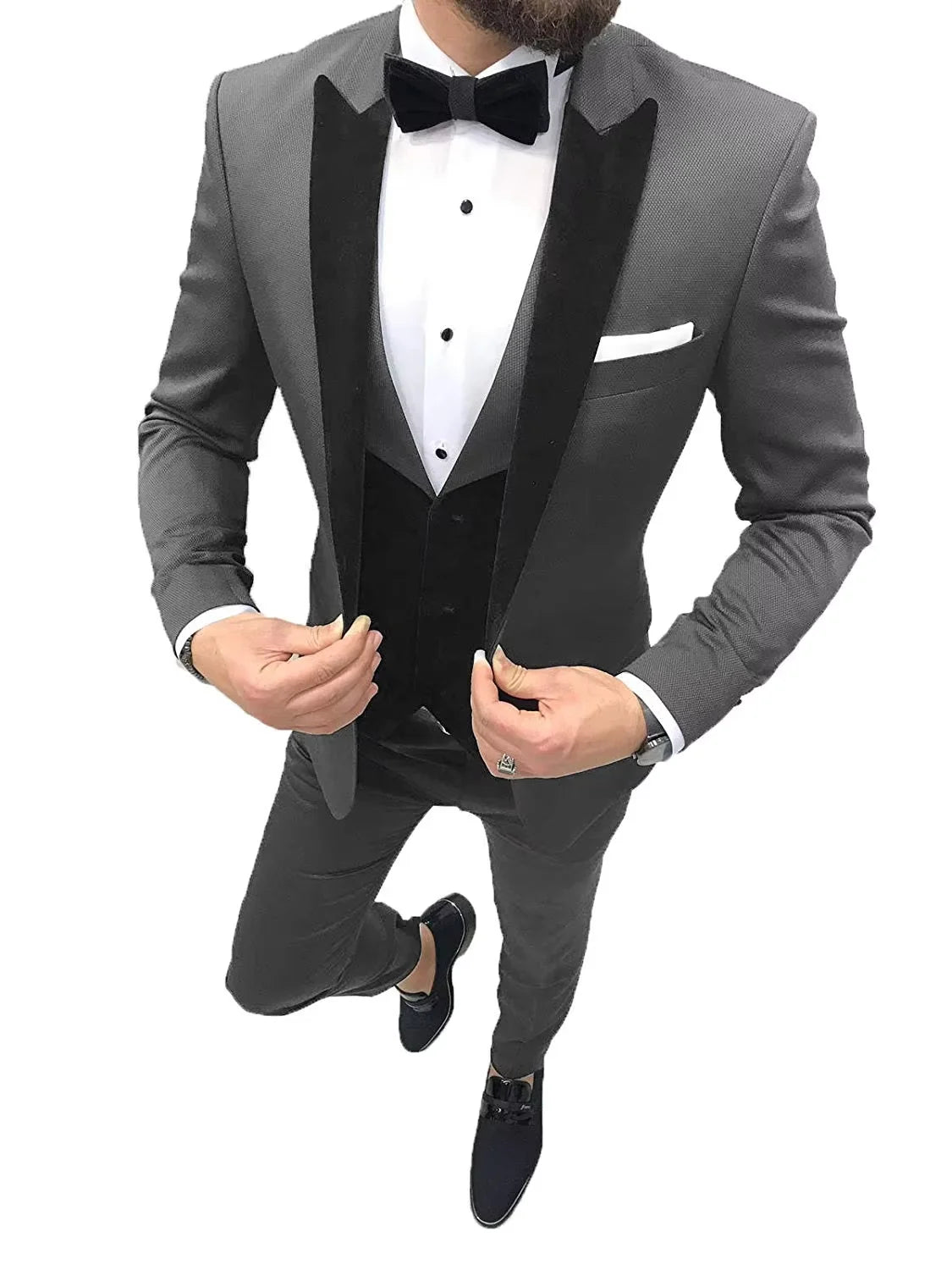 Slim Fit Men's 3 Pieces Suit Wedding Dinner Groom Tuxedo Suits for Men Jacket Waistcoat & Trousers Business Men Suits Sets Velora