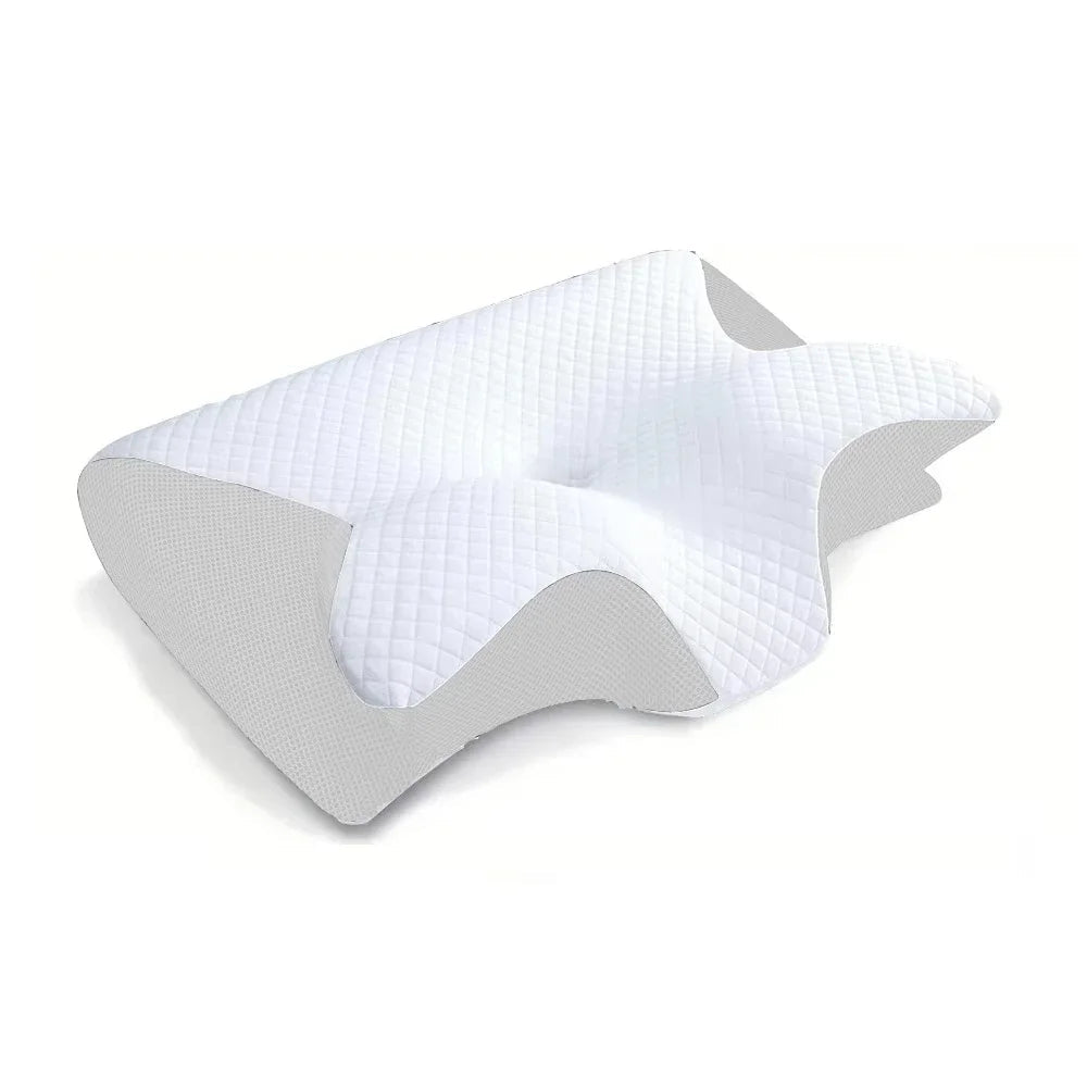 1pc Memory Foam Cervical Pillow, 2 in 1 Ergonomic Contour Orthopedic Pillow for Neck Pain, Contoured Support Pillows,Neck Pillow - Velora
