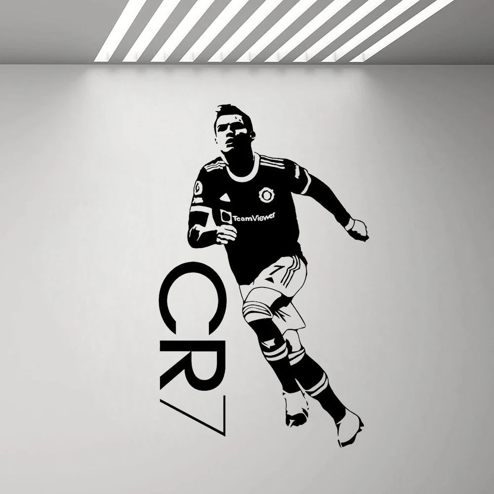 Ronaldo Football Wall Sticker Football Athlete Wall Decal for Home Kids Room Wall Decor Kids Gifts Vinyl Removabel Mural A860 Velora