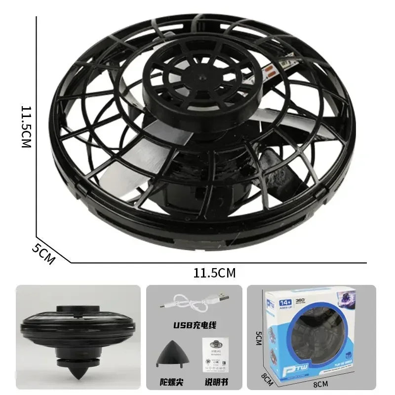 Flying Spinner UFO Mini Drone,Flying Spinner Hand Operated Drones Indoor Outdoor Cool Stuff Mini Drones Toys Birthday Gifts - Velora